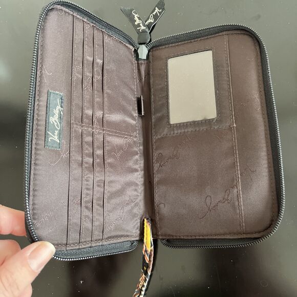 Vera Bradley Paisley Small Wristlet Zip Around Multicolor w Strap - Picture 3 of 4